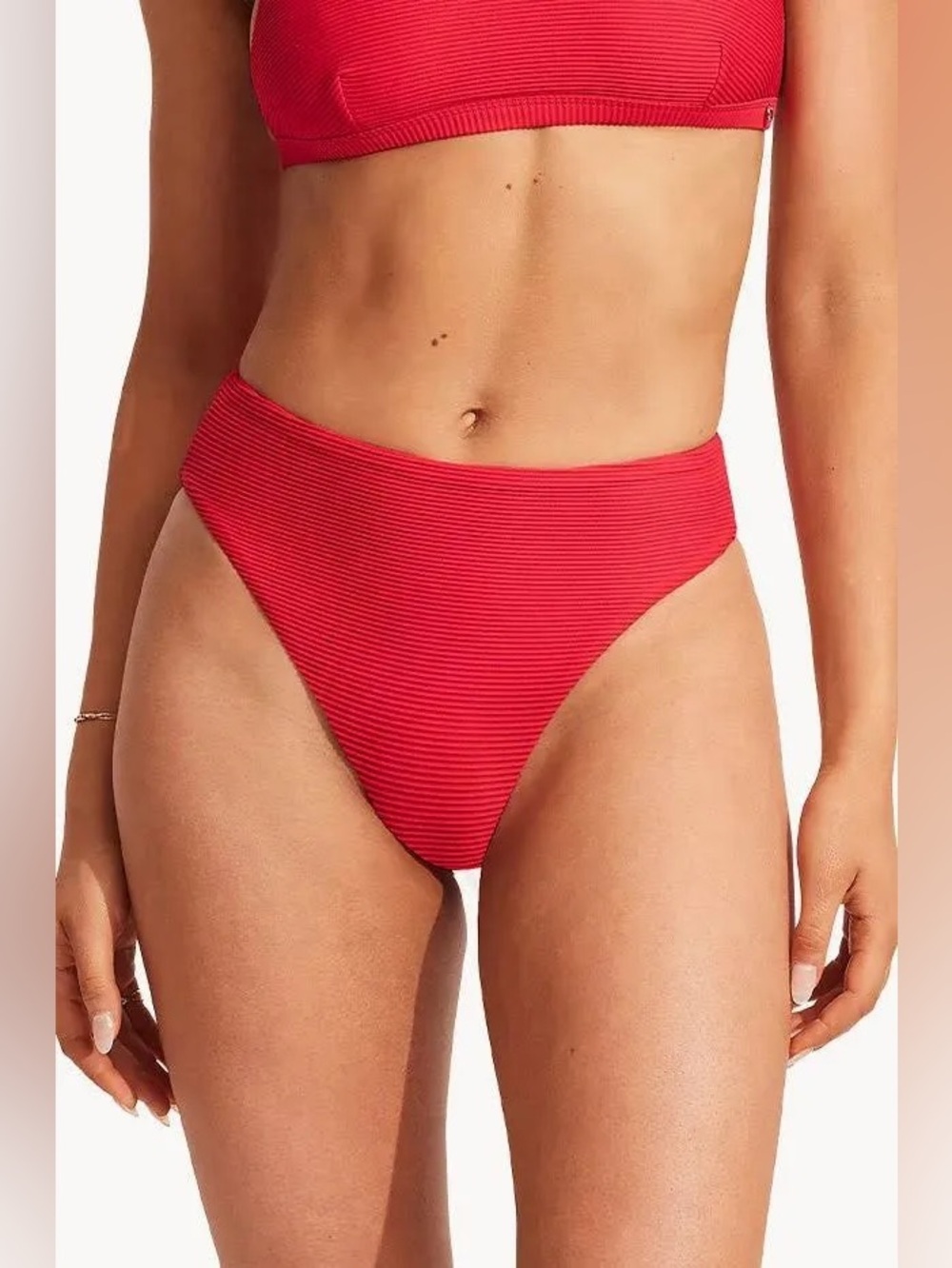 NWT Seafolly Essentials High Waist Bikini Bottoms Chili Red size 8 US 4